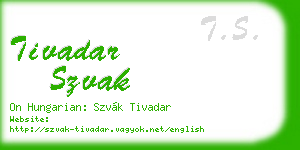 tivadar szvak business card